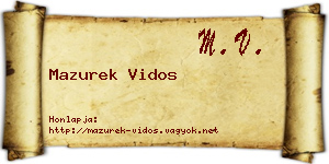 Mazurek Vidos névjegykártya